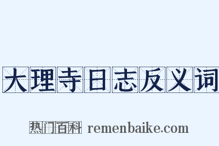 大理寺日志反义词是什么意思的图片